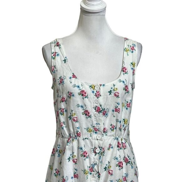 Emilia Wickstead Kirk Dress Linen Mini Floral A Line White Women’s Size 10 - Picture 3 of 14